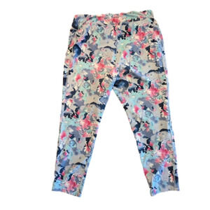 ATHLETIC works active leggings crop, pastels and blue Woman's Sz 2x.